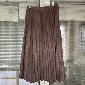 Plaid pleated maxi skirt | OAK + FORT | beige/brown/burgundy